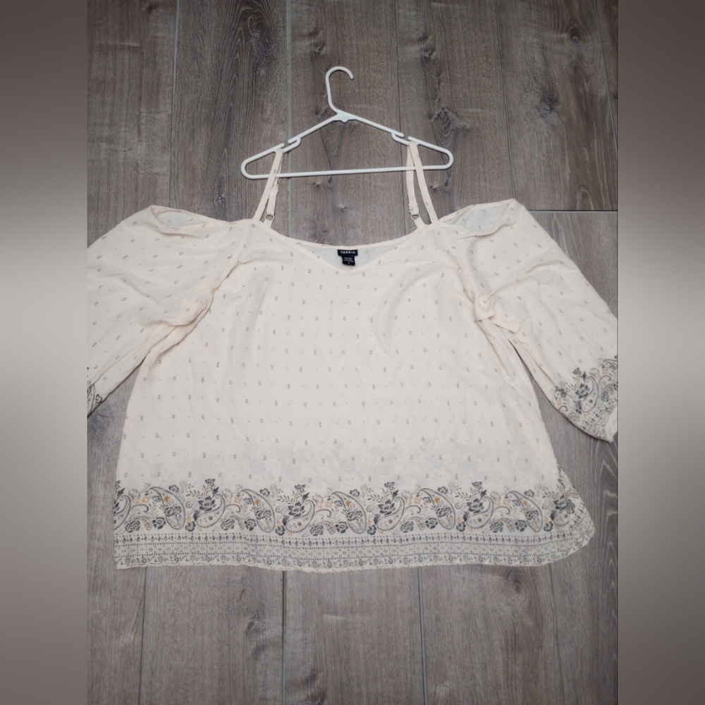 Torrid Ivory Boho Off Shoulder Top